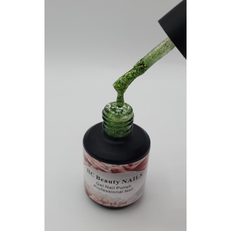 VERNI SEMI-PERMANENT GLITTER GREEN 15 ML